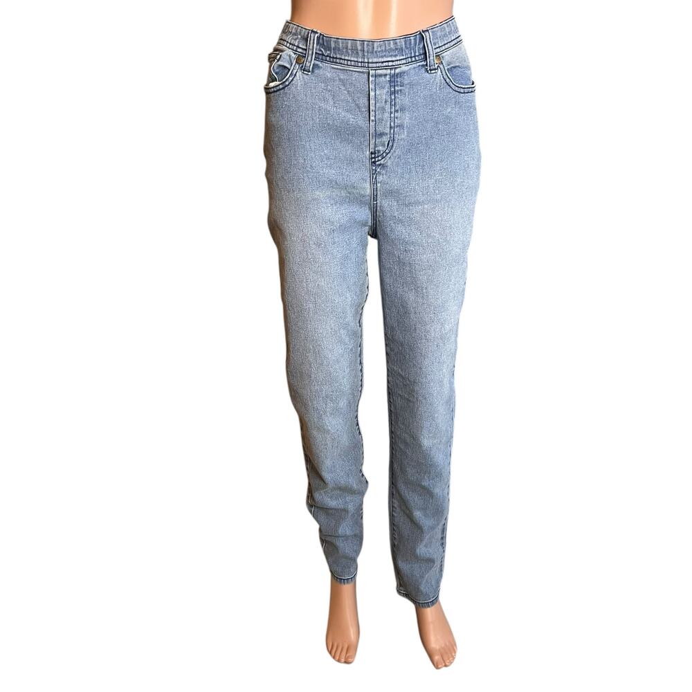 DG2 Diane Gilman Denim Jeggings LT Light Wash Stretch Denim Pull On Comfort